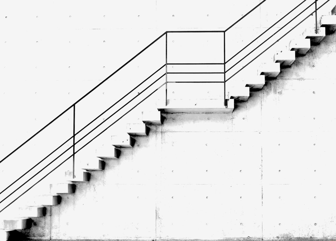 a set of stairs leading up to a building