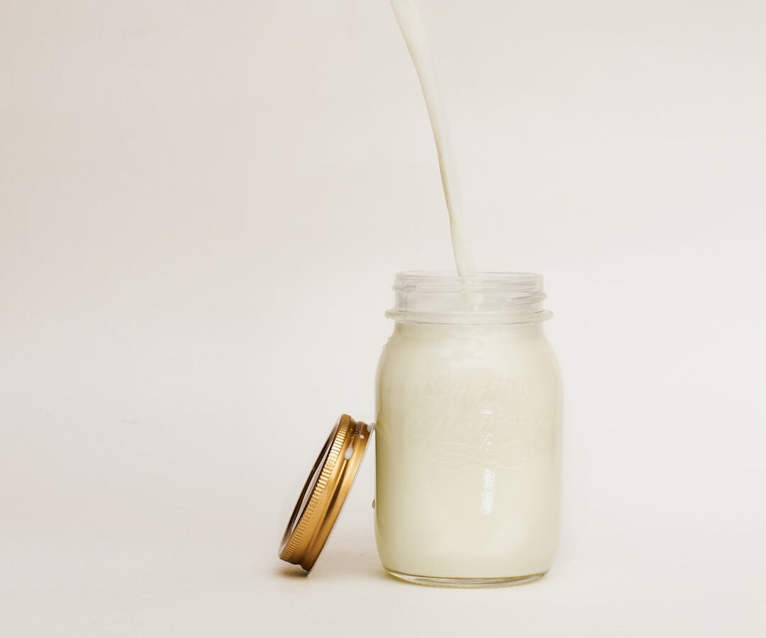 mason jar filled with smoothie