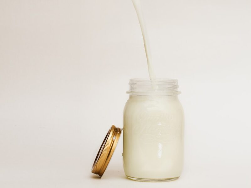 mason jar filled with smoothie