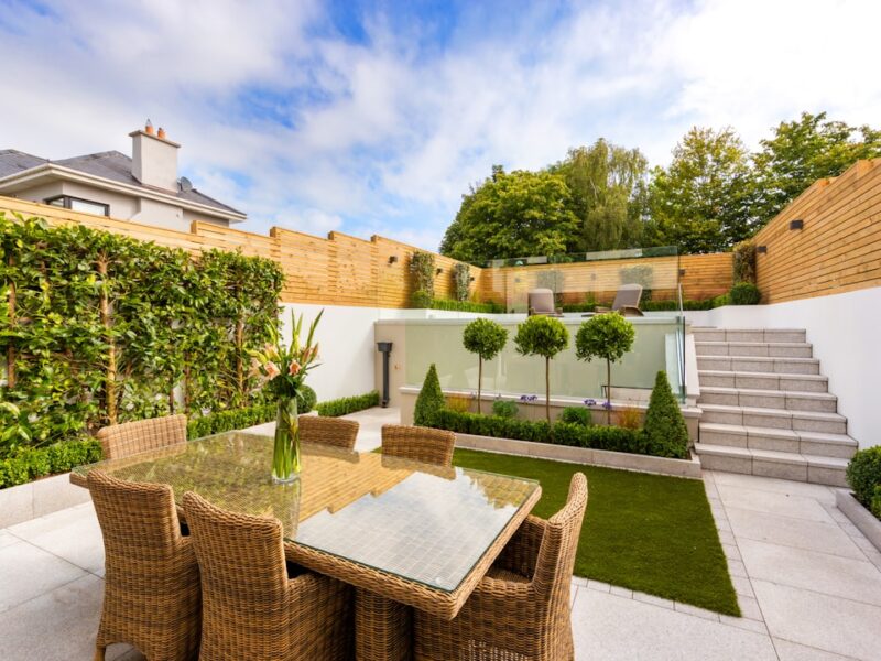 An overview of a back garden in Dublin